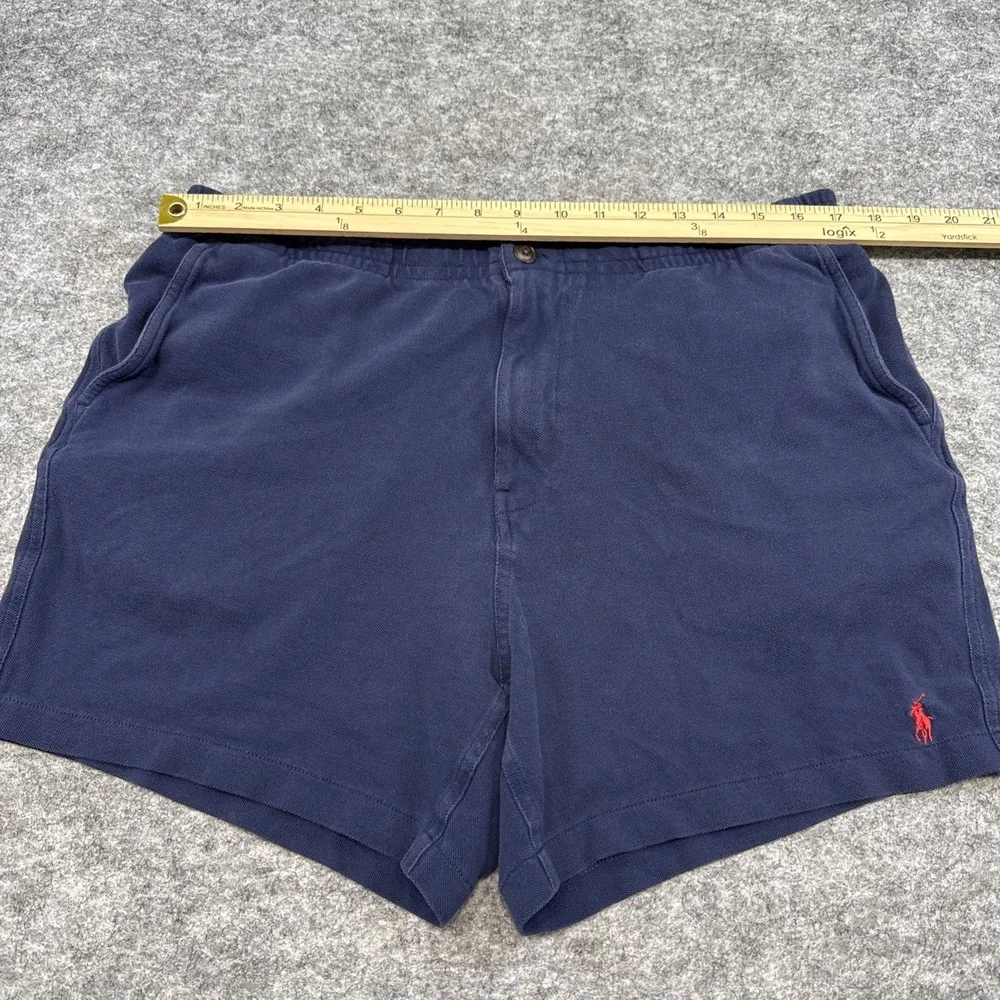 Polo Ralph Lauren cotton knit shorts mens XL navy blue red embroidered pony logo